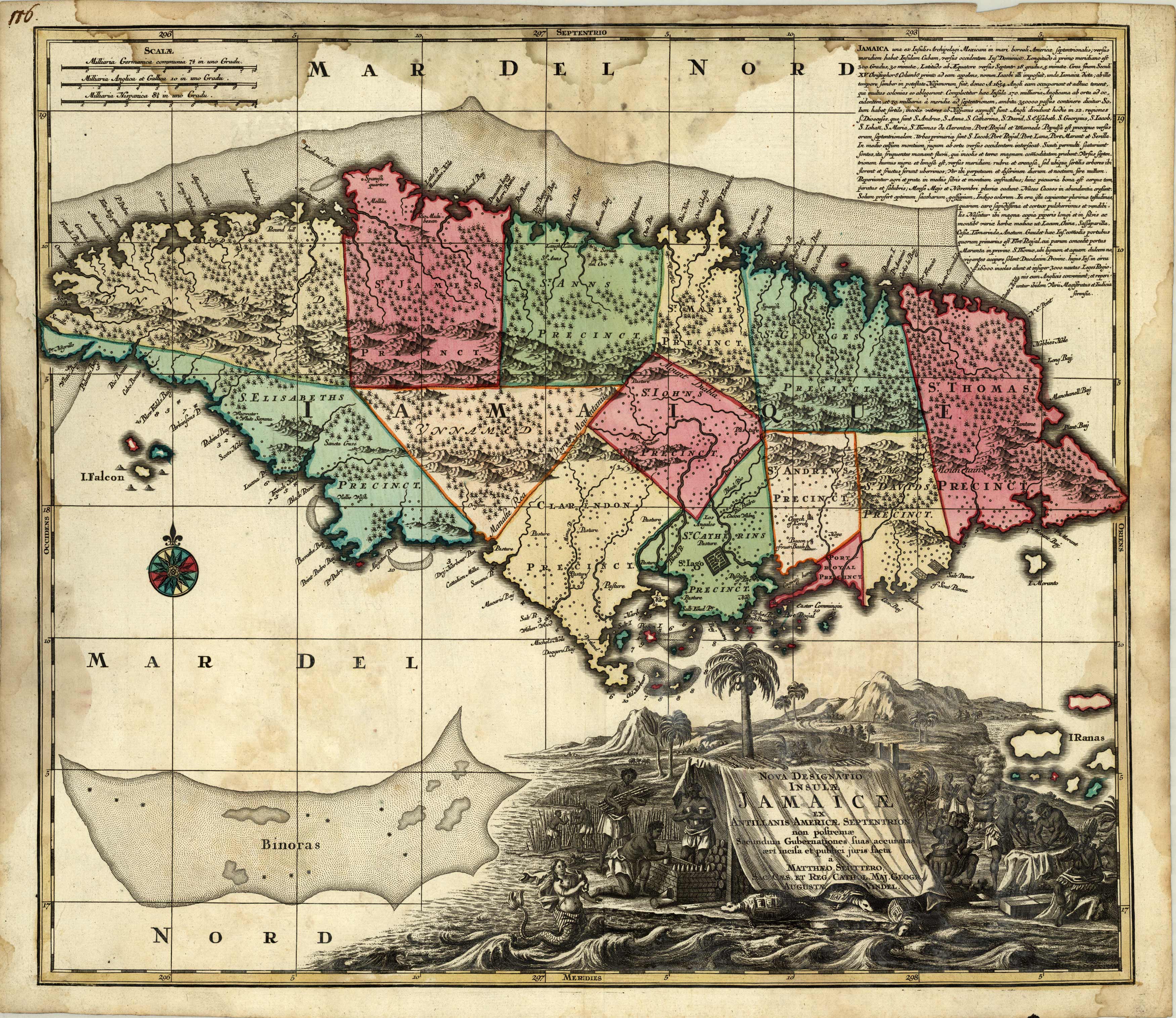 Nova Designatio Insulae Jamaicae ex Antillanis Americae Septentrion [Jamaica]