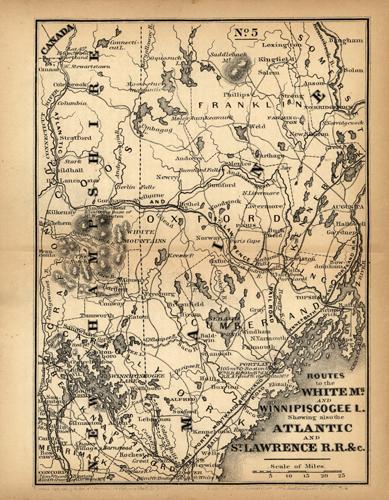Routes to the White Moutains and Winnipiscogee Lake Showing also the Atlantic and St. Lawerence Railroad