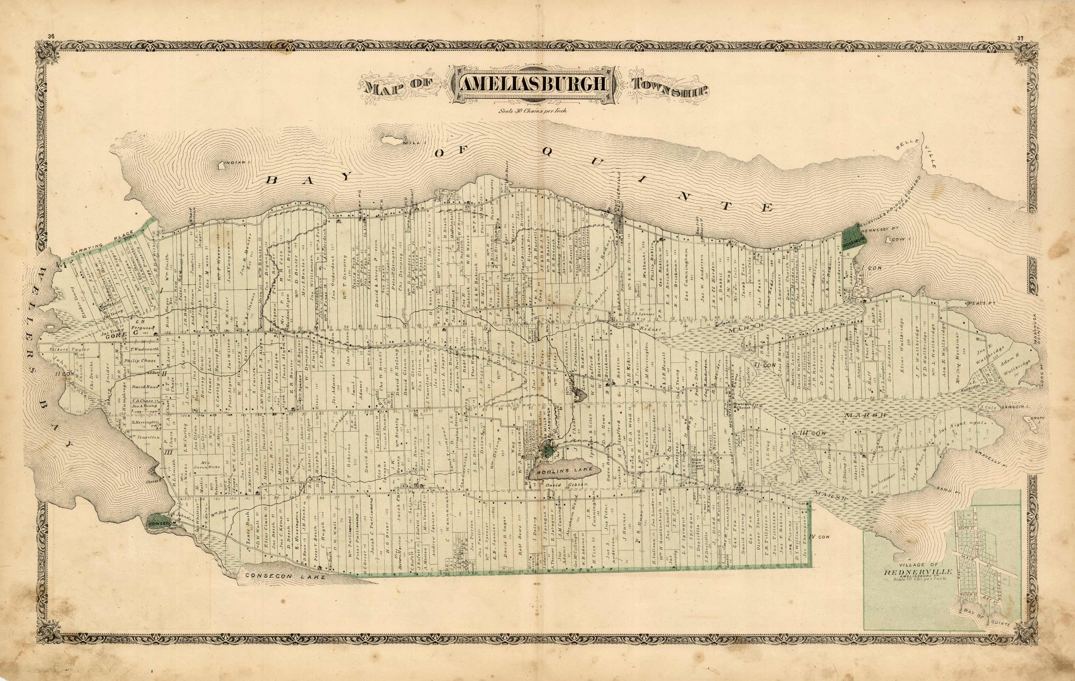 Map of Ameliasburgh Township Art Source International