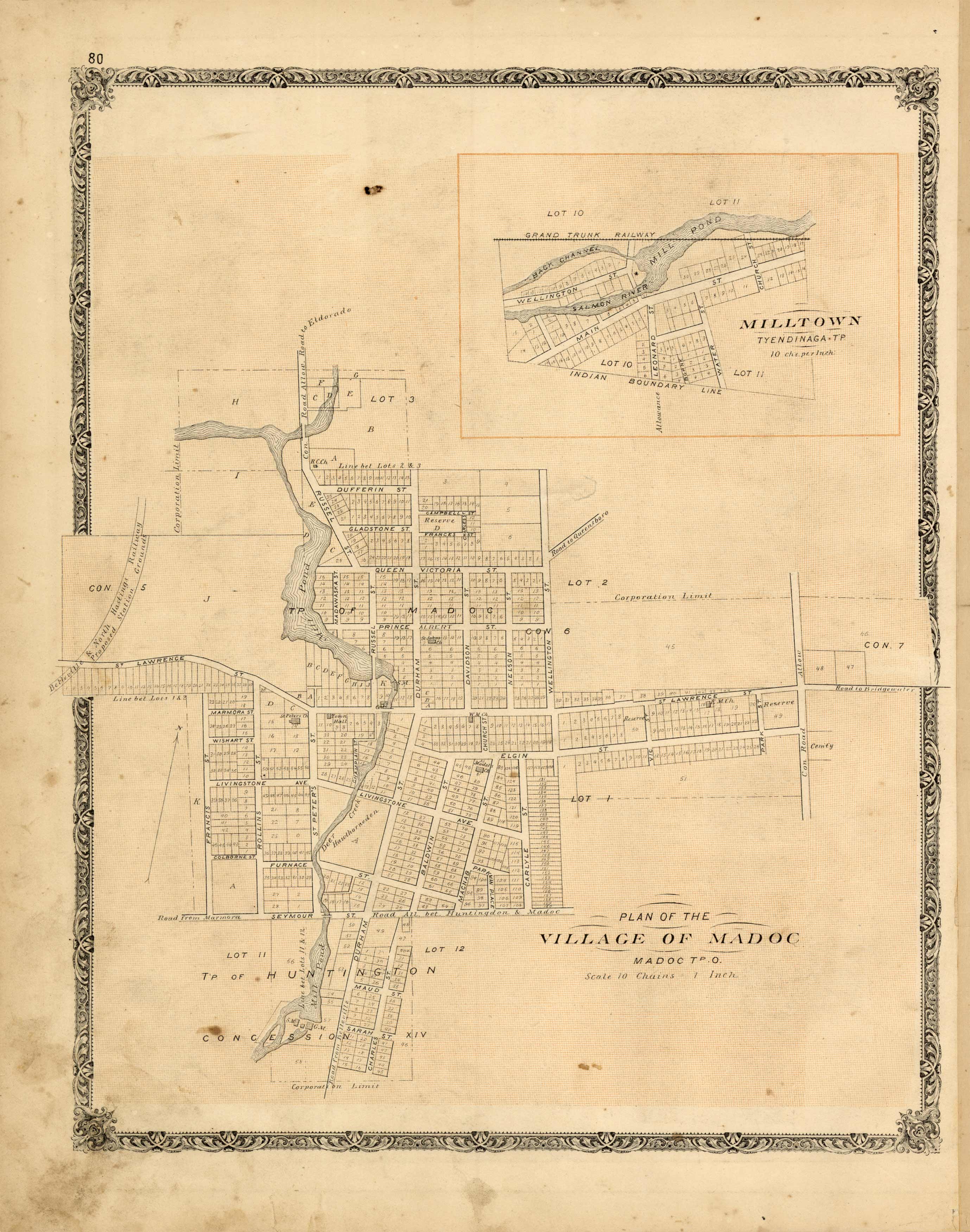 Plan of the village of Madoc and Milltown