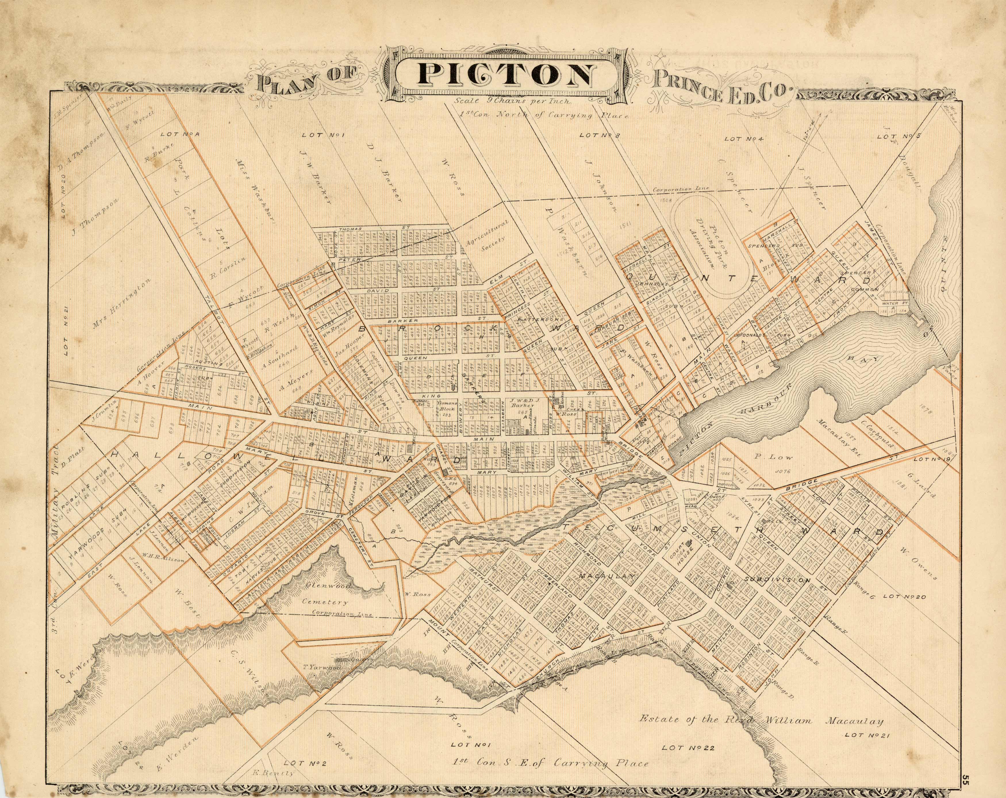 Map Of Picton Prince Ed Co Art Source International   BEL 1878 PICTON 