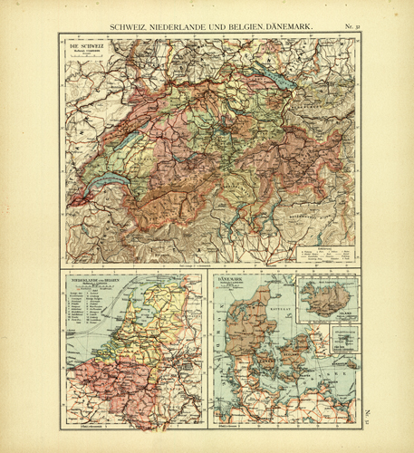 Schweiz. Niederlande und Belgien. Danemark (Switzerland Netherlands and Belgium Denmark)