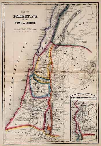 Map of Palestine in the Time of Christ - Art Source International