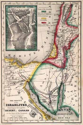 The Routes of the Isrealites from Egypt through the Desert Canaan at the time of the Conquest The Routes of the Isrealites from Egypt through the Desert Canaan at the time of the Conquest