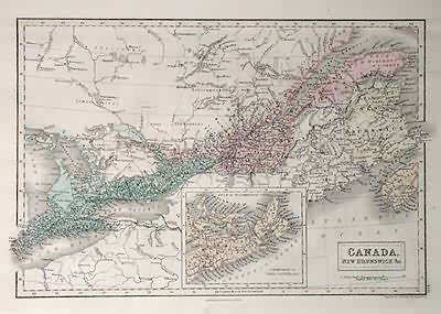 Map of Canada and New Brunswick