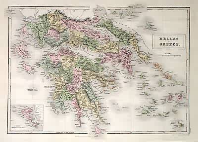 Map of Hellas or Greece