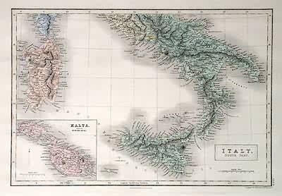 Map of the South Part of Italy