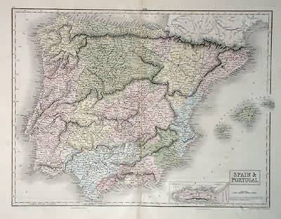 Map of Spain and Portugal