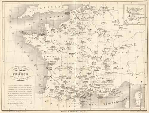 Carte Historique des Eveches de France Depuis le 1er Siecle, Jusqua nos ...