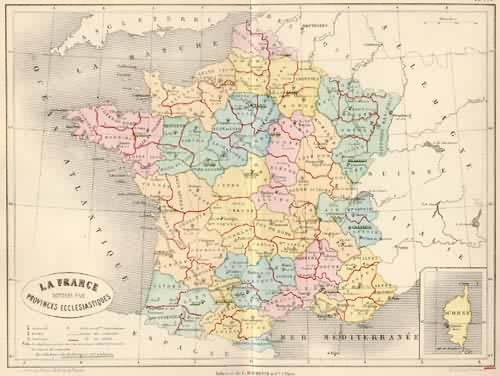 La France Divisee par Provinces Ecclesiastiques