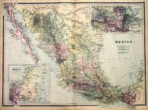 Mexico with insets of S.E. Mexico and Vera Cruz to Mexico