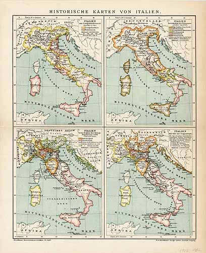 Historical map of Italy