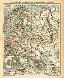 Navigation routes in the europena portion of Russia