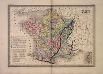 Carte physique et Mineralogique de la France (physical and minerologic map of France)