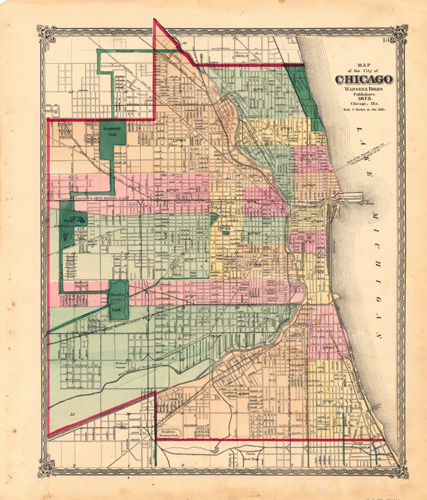 Map of the City of Chicago - Art Source International