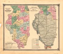 Political Map of Illinois / Worthens Geological and Climate Map of Illinois