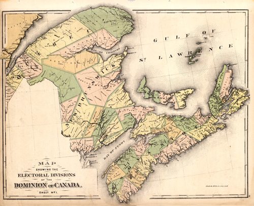 Map showing the Electoral Divisions of the Dominion of Canada