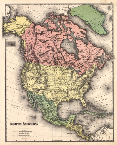 Map of North America - Art Source International