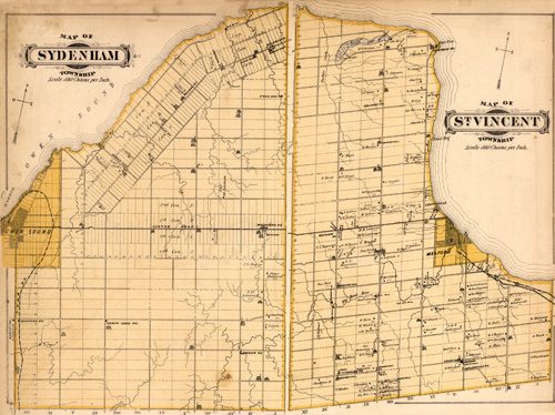 Map of Sydenham and St. Vincent Townships