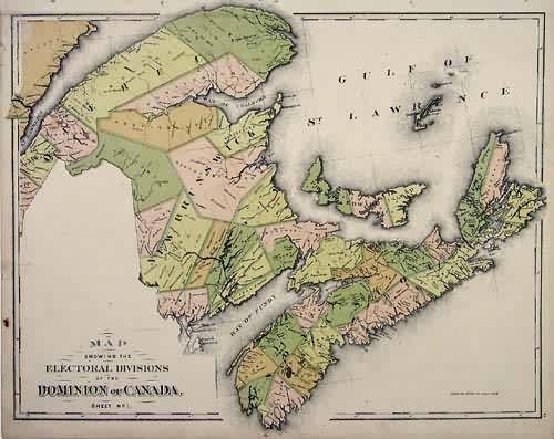 Map Showing the Electoral Divisions of the Dominion of Canada