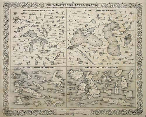 Comparative Size of Lakes and Islands