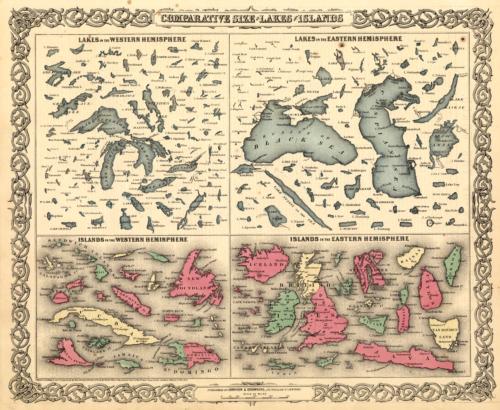 Comparative Size of Lakes and Islands