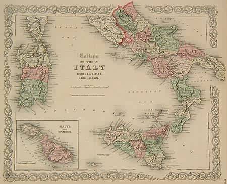 Coltons Southern Italy Kingdom of Naples I. Sardinia & Malta'