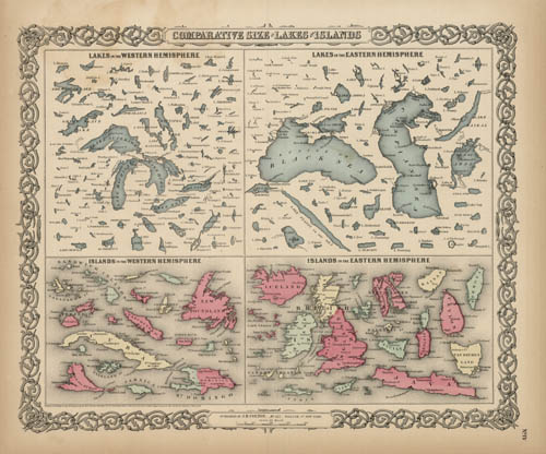 Comparative size of Lakes and Islands