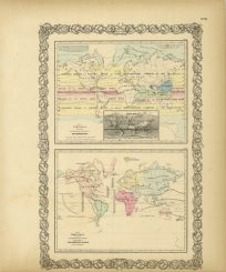 Map of the Principal Features of Meteorology and Map of the World Showing Principal Plant Distribution