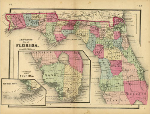 Map of Florida with insets of Southern Florida and the Keys Map of Florida with insets of Southern Florida and the Keys