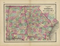 Map of Georgia and Alabama