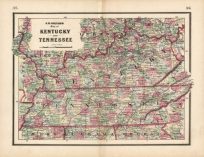 Map of Kentucky and Tennesee