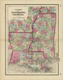 Map of Mississippi and Louisiana