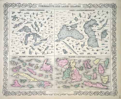 Camparatice Size of lakes and Islands Camparatice Size of lakes and Islands