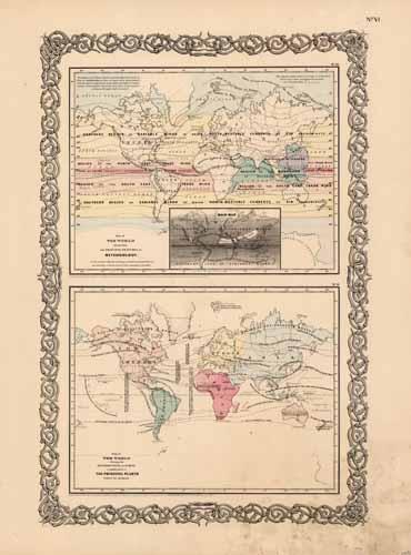 Map of the World showing Meteorology and the Principal Plants