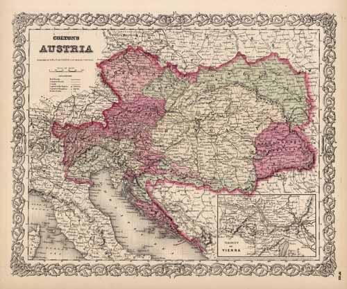 Austria (with an inset map of the Vicinity of Vienna)