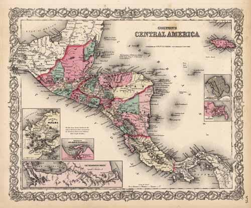 Central America (with inset maps of Isthmus of Panama