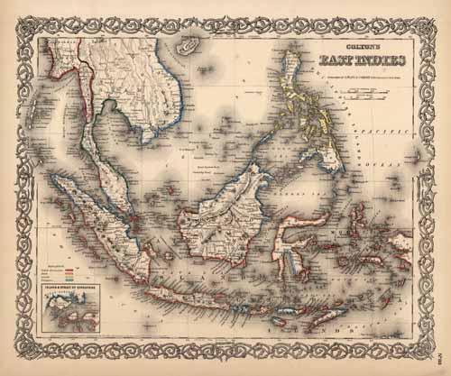 East Indies (with an inset map of the Island & Strait of Singapore)