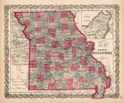 Missouri (with an inset map of the Vicinity of St. Louis)