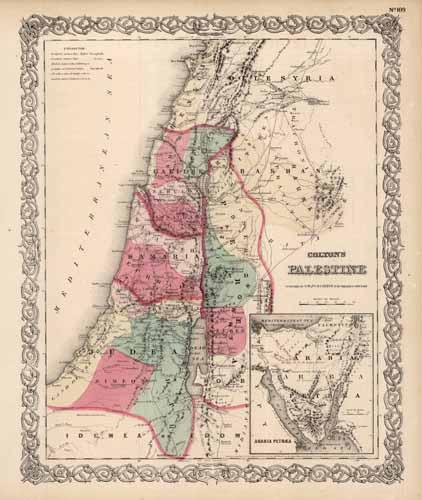 Palestine (with an inset map of Arabia Petraea) - Art Source International