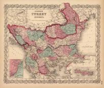 Turkey in Europe (with inset maps of The Bosphorus and Candia or Crete)