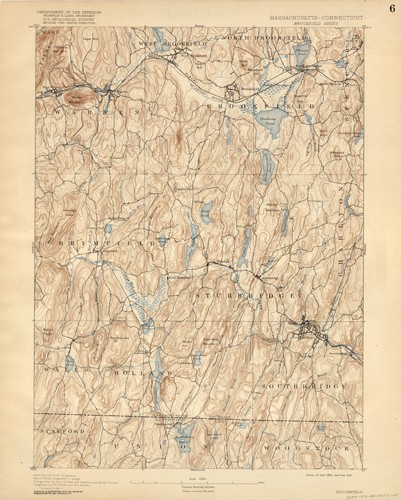 MASSACHUSETTS - CONNECTICUT BROOKFIELD SHEET MASSACHUSETTS - CONNECTICUT BROOKFIELD SHEET