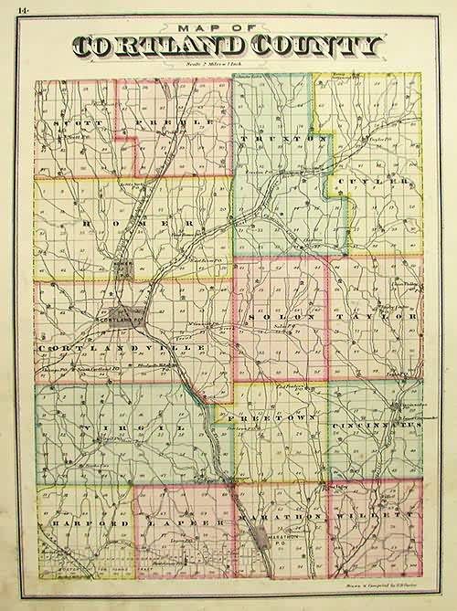 Map of Cortland County