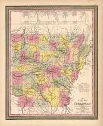 Arkansas with its Canals Roads & Distances