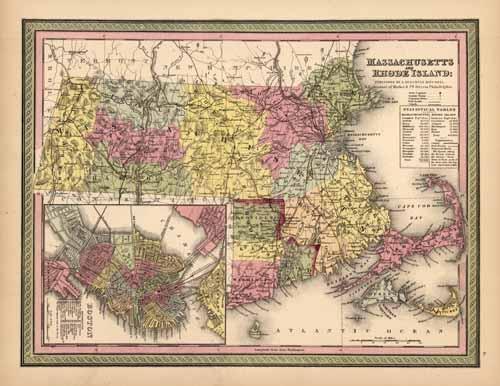 Massachusetts and Rhode Island (with an inset map of Boston) Massachusetts and Rhode Island (with an inset map of Boston)