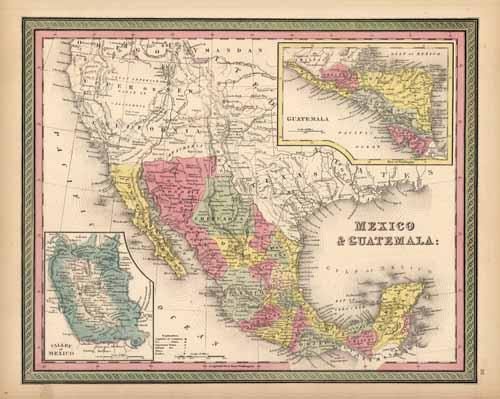 Mexico and Guatemala (with inset maps of Guatemala and the Valley of Mexico)