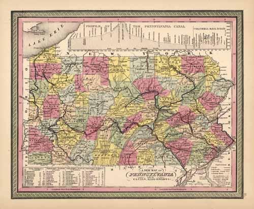 Pennsylvania with its Canals, Railroads & c (with inset illustrations ...