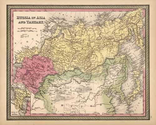 Russia in Asia and Tartary (with an inset map of the Western Part of Russia)