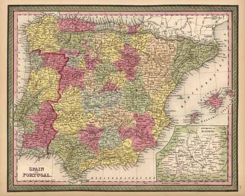 Spain and Portugal (with an inset map of the Environs of Madrid) Spain and Portugal (with an inset map of the Environs of Madrid)