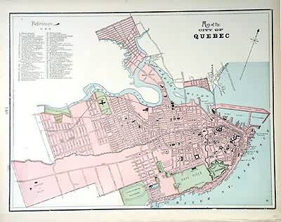 Map of the City of Quebec